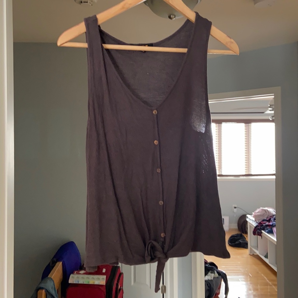 Grey Tank with tie